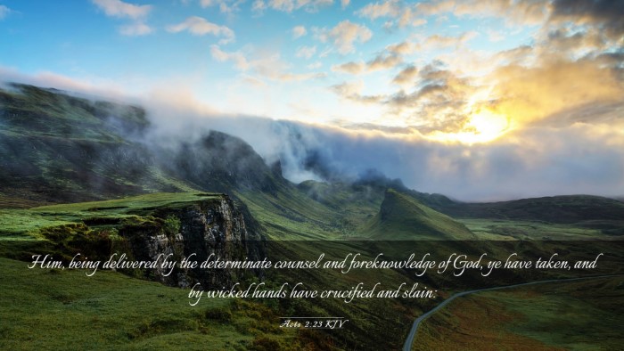 Picture 03 - Acts 2:23 KJV Desktop Wallpaper - Him, being delivered by the determinate counsel - Desktop Bible Verse Wallpaper