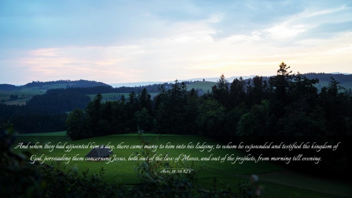 Picture 03 - Acts 28:23 KJV Desktop Wallpaper - And when they had appointed him a day, there came - Desktop Bible Verse Wallpaper