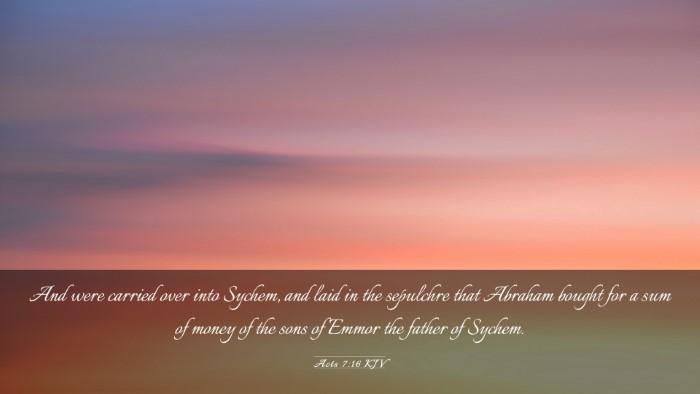 Picture 03 - Acts 7:16 KJV Desktop Wallpaper - And were carried over into Sychem, and laid in - Desktop Bible Verse Wallpaper