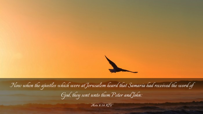 Picture 03 - Acts 8:14 KJV Desktop Wallpaper - Now when the apostles which were at Jerusalem - Desktop Bible Verse Wallpaper