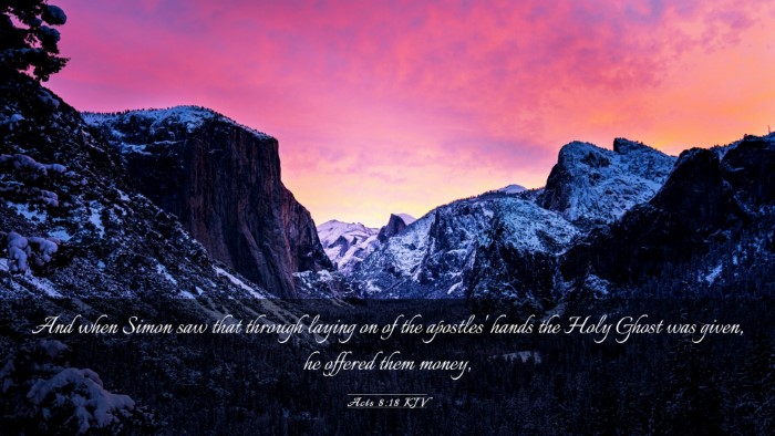 Picture 03 - Acts 8:18 KJV Desktop Wallpaper - And when Simon saw that through laying on of the - Desktop Bible Verse Wallpaper