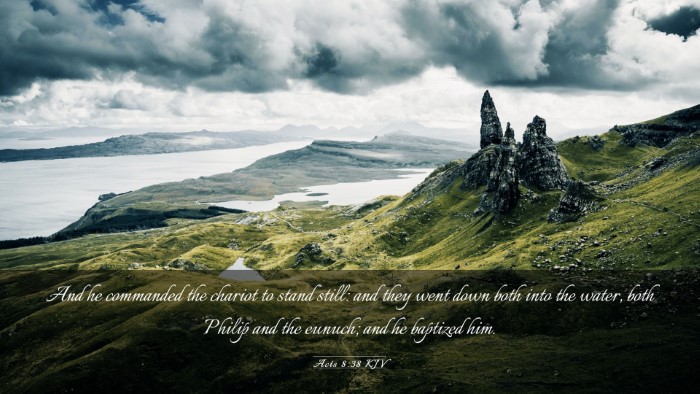 Picture 03 - Acts 8:38 KJV Desktop Wallpaper - And he commanded the chariot to stand still: and - Desktop Bible Verse Wallpaper