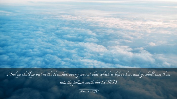 Picture 03 - Amos 4:3 KJV Desktop Wallpaper - And ye shall go out at the breaches, every cow at - Desktop Bible Verse Wallpaper