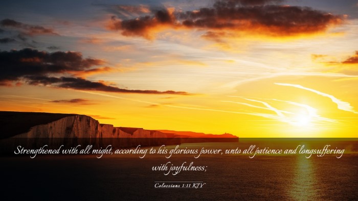 Picture 03 - Colossians 1:11 KJV Desktop Wallpaper - Strengthened with all might, according to his - Desktop Bible Verse Wallpaper