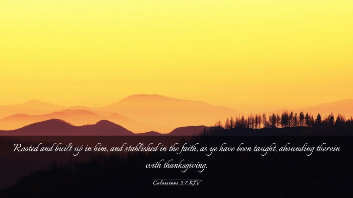Picture 03 - Colossians 2:7 KJV Desktop Wallpaper - Rooted and built up in him, and stablished in the - Desktop Bible Verse Wallpaper
