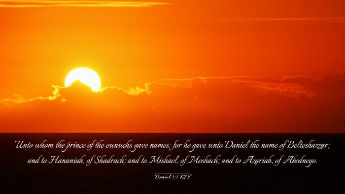 Picture 03 - Daniel 1:7 KJV Desktop Wallpaper - Unto whom the prince of the eunuchs gave names: - Desktop Bible Verse Wallpaper