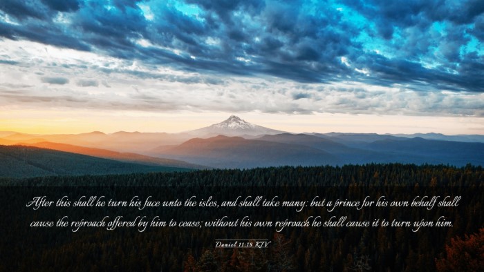 Picture 03 - Daniel 11:18 KJV Desktop Wallpaper - After this shall he turn his face unto the isles, - Desktop Bible Verse Wallpaper