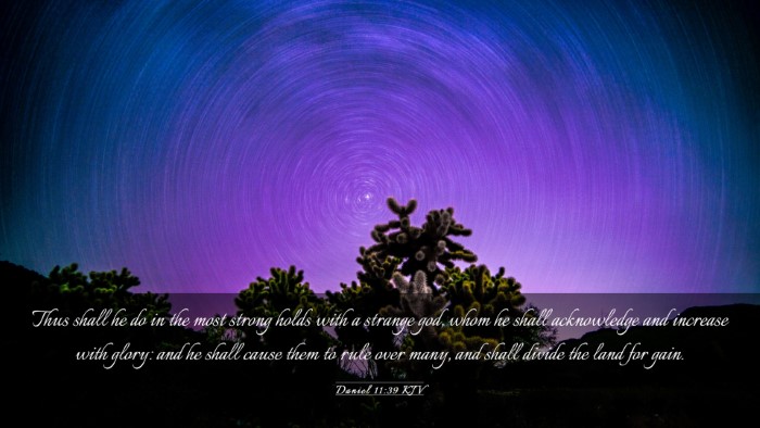 Picture 03 - Daniel 11:39 KJV Desktop Wallpaper - Thus shall he do in the most strong holds with a - Desktop Bible Verse Wallpaper