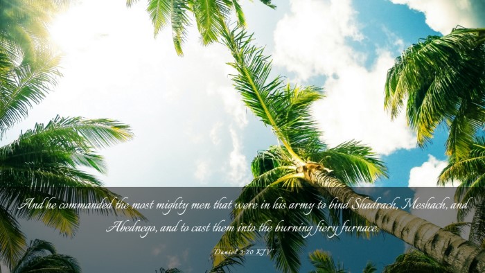 Picture 03 - Daniel 3:20 KJV Desktop Wallpaper - And he commanded the most mighty men that were in - Desktop Bible Verse Wallpaper