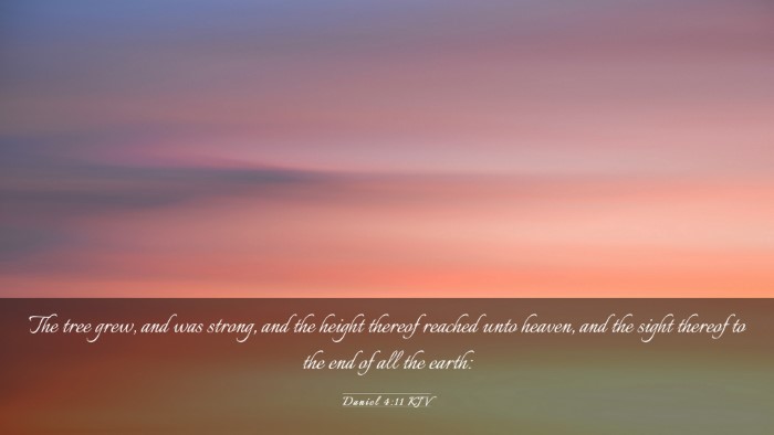 Picture 03 - Daniel 4:11 KJV Desktop Wallpaper - The tree grew, and was strong, and the height - Desktop Bible Verse Wallpaper