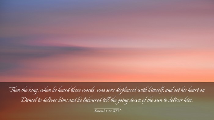 Picture 03 - Daniel 6:14 KJV Desktop Wallpaper - Then the king, when he heard these words, was - Desktop Bible Verse Wallpaper