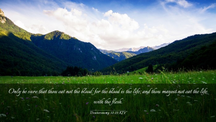 Picture 03 - Deuteronomy 12:23 KJV Desktop Wallpaper - Only be sure that thou eat not the blood: for the - Desktop Bible Verse Wallpaper