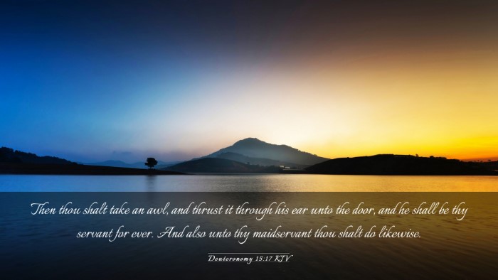 Picture 03 - Deuteronomy 15:17 KJV Desktop Wallpaper - Then thou shalt take an awl, and thrust it - Desktop Bible Verse Wallpaper
