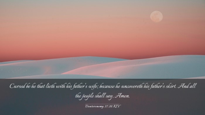 Picture 03 - Deuteronomy 27:20 KJV Desktop Wallpaper - Cursed be he that lieth with his father's wife; - Desktop Bible Verse Wallpaper