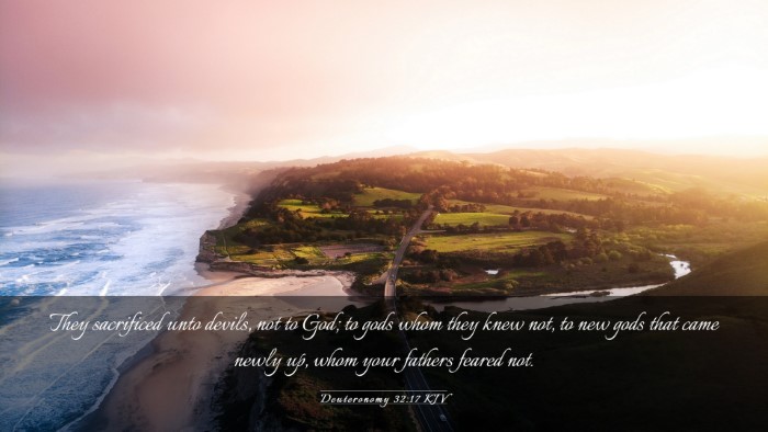 Picture 03 - Deuteronomy 32:17 KJV Desktop Wallpaper - They sacrificed unto devils, not to God; to gods - Desktop Bible Verse Wallpaper