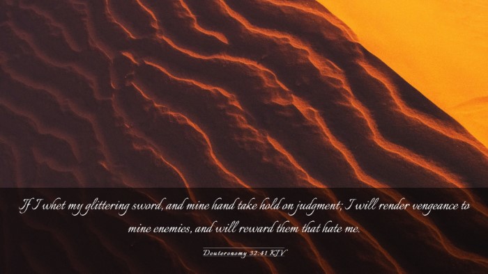 Picture 03 - Deuteronomy 32:41 KJV Desktop Wallpaper - If I whet my glittering sword, and mine hand take - Desktop Bible Verse Wallpaper