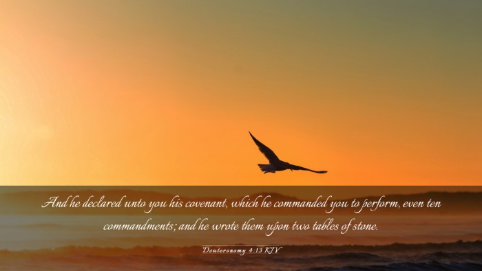 Picture 03 - Deuteronomy 4:13 KJV Desktop Wallpaper - And he declared unto you his covenant, which he - Desktop Bible Verse Wallpaper