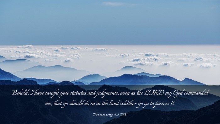 Picture 03 - Deuteronomy 4:5 KJV Desktop Wallpaper - Behold, I have taught you statutes and judgments, - Desktop Bible Verse Wallpaper