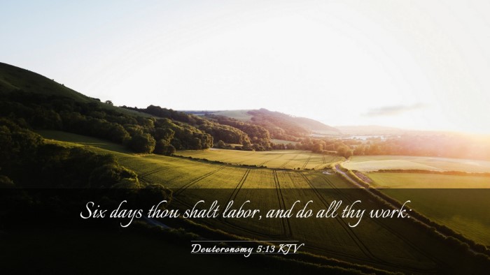 Picture 03 - Deuteronomy 5:13 KJV Desktop Wallpaper - Six days thou shalt labor, and do all thy - Desktop Bible Verse Wallpaper