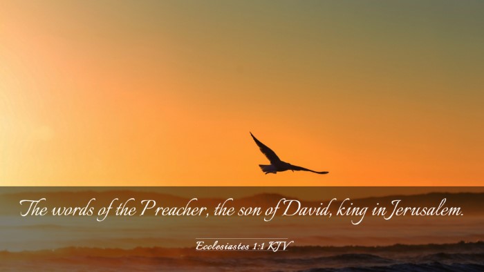 Picture 03 - Ecclesiastes 1:1 KJV Desktop Wallpaper - The words of the Preacher, the son of David, king - Desktop Bible Verse Wallpaper