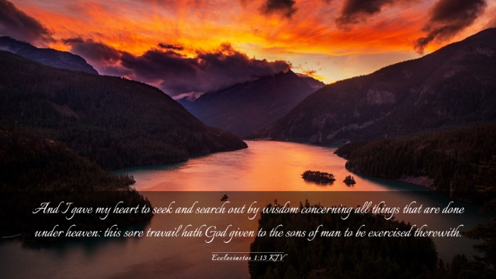 Picture 03 - Ecclesiastes 1:13 KJV Desktop Wallpaper - And I gave my heart to seek and search out by - Desktop Bible Verse Wallpaper