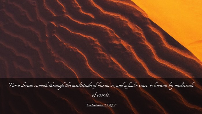 Picture 03 - Ecclesiastes 5:3 KJV Desktop Wallpaper - For a dream cometh through the multitude of - Desktop Bible Verse Wallpaper
