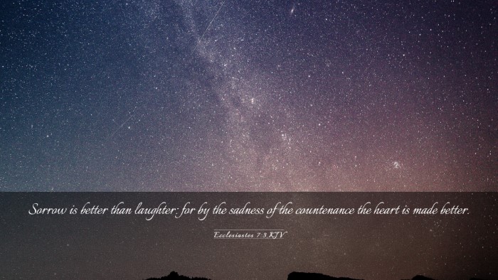 Picture 03 - Ecclesiastes 7:3 KJV Desktop Wallpaper - Sorrow is better than laughter: for by the - Desktop Bible Verse Wallpaper