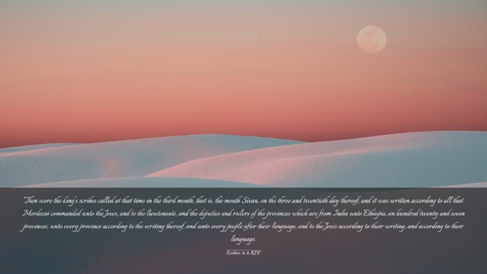 Picture 03 - Esther 8:9 KJV Desktop Wallpaper - Then were the king's scribes called at that time - Desktop Bible Verse Wallpaper