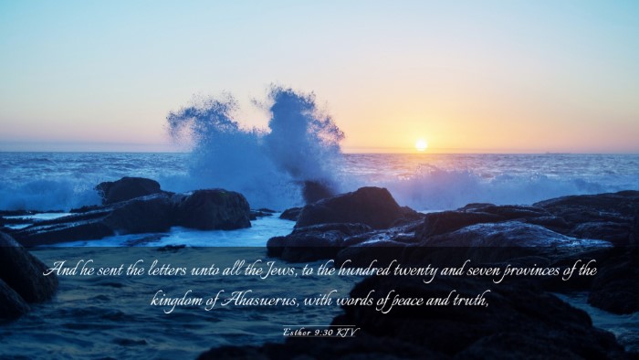 Picture 03 - Esther 9:30 KJV Desktop Wallpaper - And he sent the letters unto all the Jews, to the - Desktop Bible Verse Wallpaper