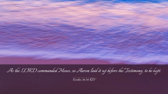 Picture 03 - Exodus 16:34 KJV Desktop Wallpaper - As the LORD commanded Moses, so Aaron laid it up - Desktop Bible Verse Wallpaper