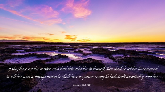 Picture 03 - Exodus 21:8 KJV Desktop Wallpaper - If she please not her master, who hath betrothed - Desktop Bible Verse Wallpaper