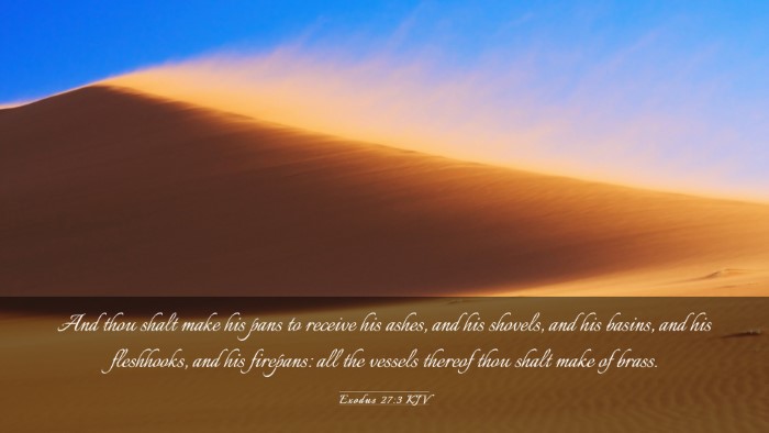 Picture 03 - Exodus 27:3 KJV Desktop Wallpaper - And thou shalt make his pans to receive his - Desktop Bible Verse Wallpaper
