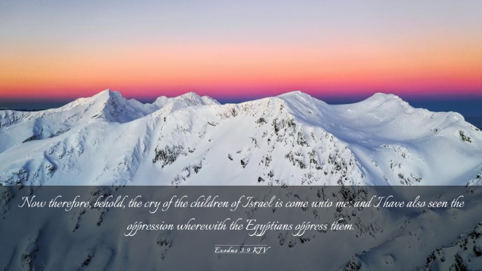 Picture 03 - Exodus 3:9 KJV Desktop Wallpaper - Now therefore, behold, the cry of the children of - Desktop Bible Verse Wallpaper