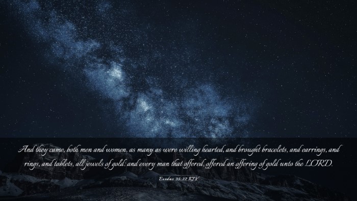 Picture 03 - Exodus 35:22 KJV Desktop Wallpaper - And they came, both men and women, as many as - Desktop Bible Verse Wallpaper