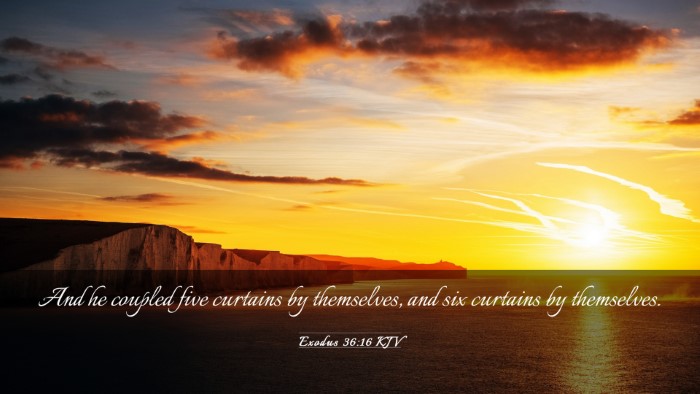 Picture 03 - Exodus 36:16 KJV Desktop Wallpaper - And he coupled five curtains by themselves, and - Desktop Bible Verse Wallpaper