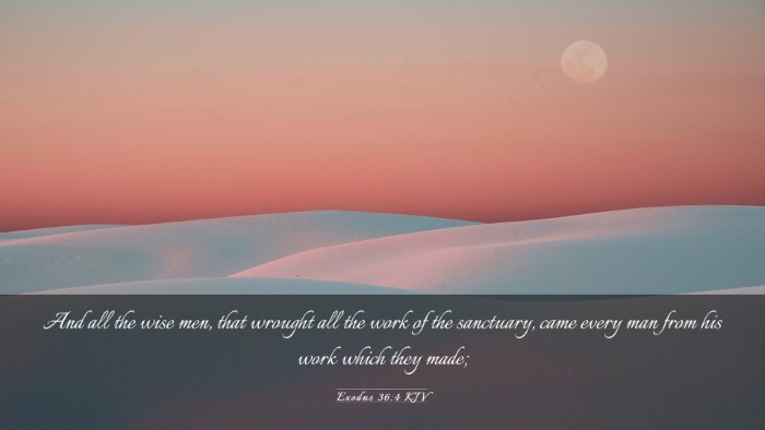 Picture 03 - Exodus 36:4 KJV Desktop Wallpaper - And all the wise men, that wrought all the work - Desktop Bible Verse Wallpaper