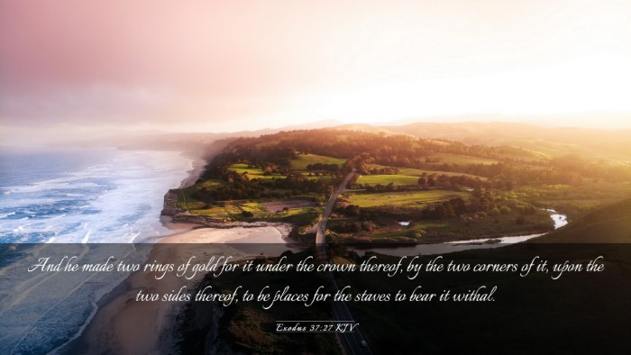Picture 03 - Exodus 37:27 KJV Desktop Wallpaper - And he made two rings of gold for it under the - Desktop Bible Verse Wallpaper