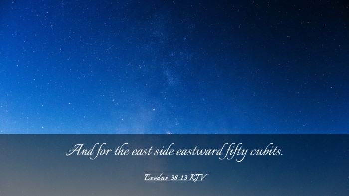 Picture 03 - Exodus 38:13 KJV Desktop Wallpaper - And for the east side eastward fifty - Desktop Bible Verse Wallpaper