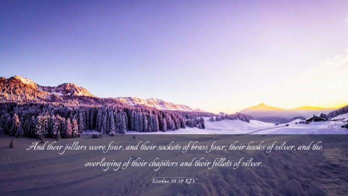 Picture 03 - Exodus 38:19 KJV Desktop Wallpaper - And their pillars were four, and their sockets of - Desktop Bible Verse Wallpaper