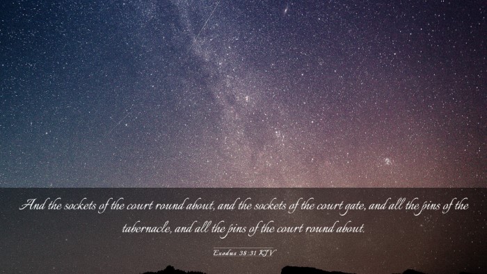 Picture 03 - Exodus 38:31 KJV Desktop Wallpaper - And the sockets of the court round about, and the - Desktop Bible Verse Wallpaper