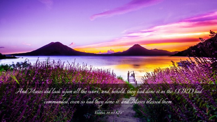 Picture 03 - Exodus 39:43 KJV Desktop Wallpaper - And Moses did look upon all the work, and, - Desktop Bible Verse Wallpaper