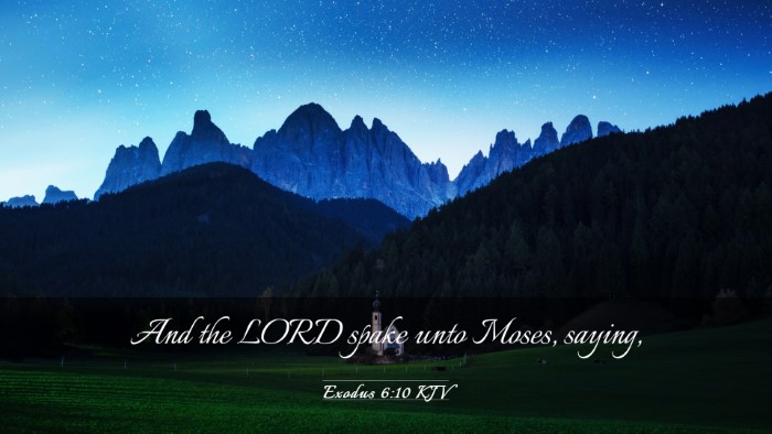Picture 03 - Exodus 6:10 KJV Desktop Wallpaper - And the LORD spake unto Moses, - Desktop Bible Verse Wallpaper