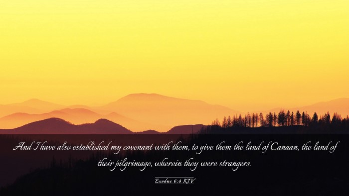 Picture 03 - Exodus 6:4 KJV Desktop Wallpaper - And I have also established my covenant with - Desktop Bible Verse Wallpaper
