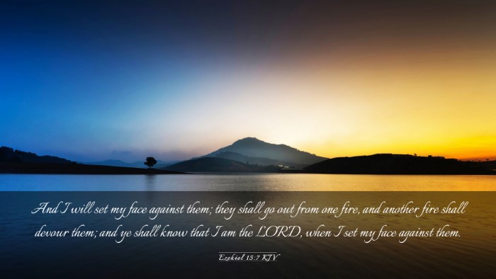 Picture 03 - Ezekiel 15:7 KJV Desktop Wallpaper - And I will set my face against them; they shall - Desktop Bible Verse Wallpaper