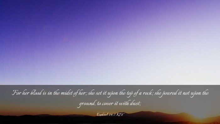 Picture 03 - Ezekiel 24:7 KJV Desktop Wallpaper - For her blood is in the midst of her; she set it - Desktop Bible Verse Wallpaper