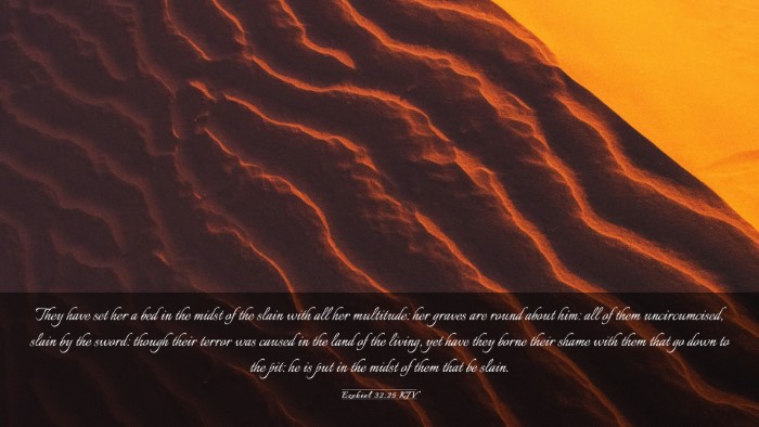 Picture 03 - Ezekiel 32:25 KJV Desktop Wallpaper - They have set her a bed in the midst of the slain - Desktop Bible Verse Wallpaper