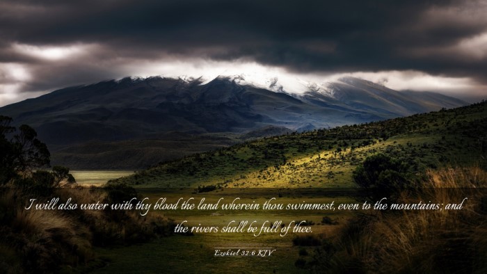 Picture 03 - Ezekiel 32:6 KJV Desktop Wallpaper - I will also water with thy blood the land wherein - Desktop Bible Verse Wallpaper