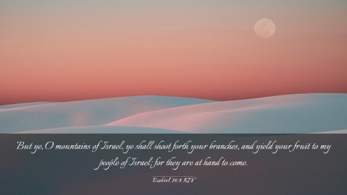 Picture 03 - Ezekiel 36:8 KJV Desktop Wallpaper - But ye, O mountains of Israel, ye shall shoot - Desktop Bible Verse Wallpaper