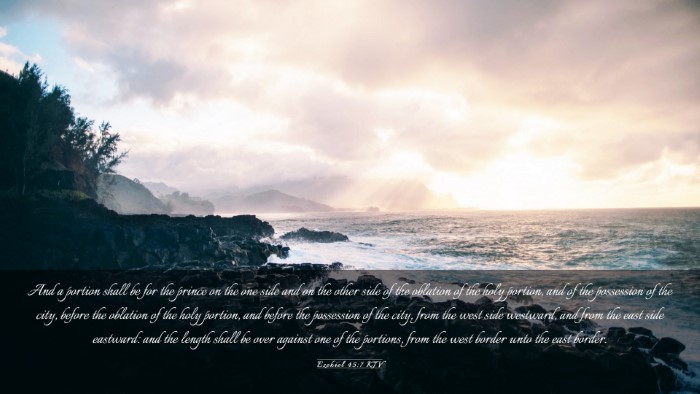 Picture 03 - Ezekiel 45:7 KJV Desktop Wallpaper - And a portion shall be for the prince on the one - Desktop Bible Verse Wallpaper