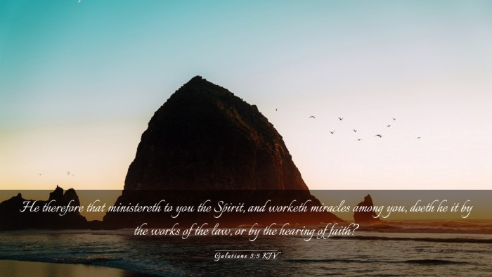 Picture 03 - Galatians 3:5 KJV Desktop Wallpaper - He therefore that ministereth to you the Spirit, - Desktop Bible Verse Wallpaper